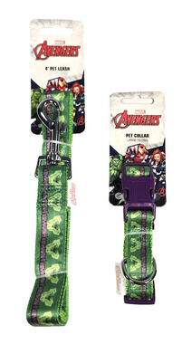 Fetch For Pets Marvel Avengers THE HULK 4' Pet Leash & Large Collar (15-26") NEW